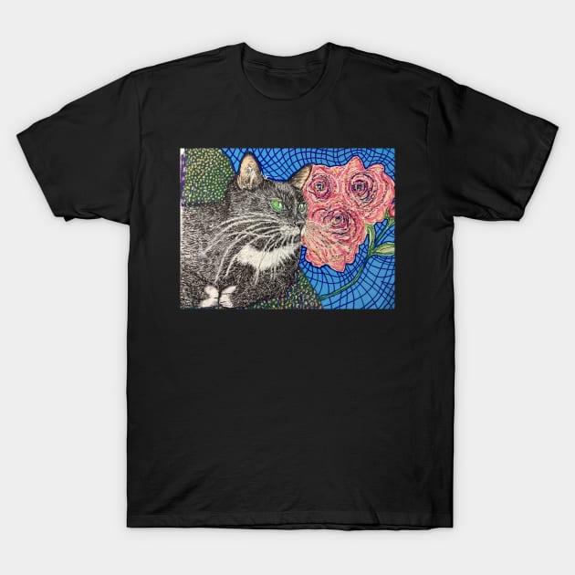 Tuxedo cat T-Shirt by SamsArtworks